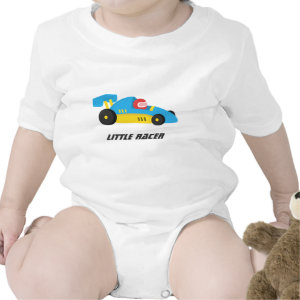 Cute Blue Race Car for The Little Racer Rompers