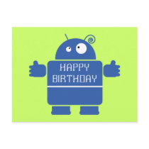 Cute Blue Robot Postcard