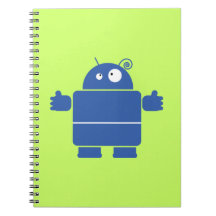 Cute Blue Robot Spiral Notebook