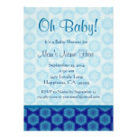 Cute Blue Stars Baby Boy Shower Custom Invitation