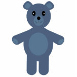 Cute blue teddy bear brooch acrylic cut out