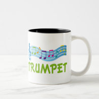 Cute Blue Trumpet Staff Coffee Mug