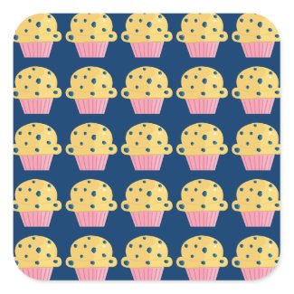 Cute Blueberry Muffin Design Stickers sticker