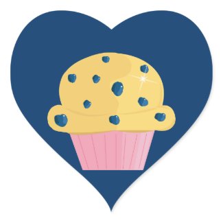Cute Blueberry Muffin Design Stickers sticker