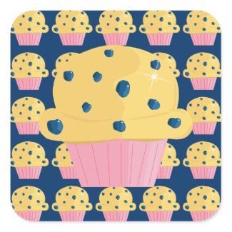 Cute Blueberry Muffin Stickers sticker