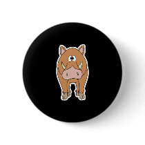 cute boar pinback button