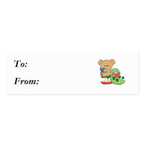 Cute Book Worm and Reading Bear business cards