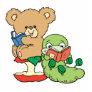 Cute Book Worm and Reading Bear Photo Cut Outs