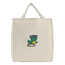 Cute Book Worm Tote Bag