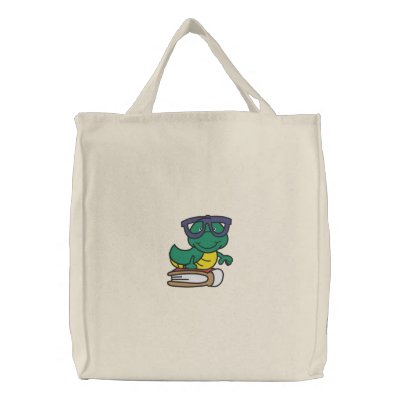 Cute Book Worm Tote Bag by silly_strings