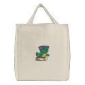 Cute Book Worm Tote Bag embroidered bags