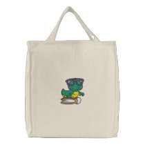 Cute Book Worm Tote Bag embroidered bags by silly_strings Cute Book Worm Tote Bag embroidered bags