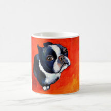 Cute Boston Terrier Painting Svetlana Novikova Mugs