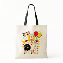 Cute Bowling Pin Birthday Tote Bag