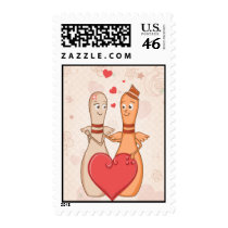 Cute Bowling Pin Love stamps