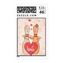 Cute Bowling Pin Love stamps