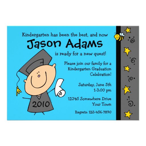 Cute Boy Custom Graduation Invitations