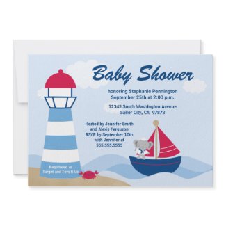 Cute boy elephant sailor baby shower invitation invitation