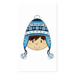 Cute Boy in Bobble Hat Bookmark Business Card Template