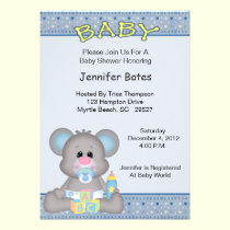 Cute Boy Mouse Baby Shower Invitation invitations