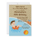 CUTE Boy Pool Party Birthday Invitation invitation