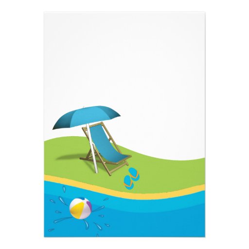 Cute Boy Pool Party Birthday Invitation