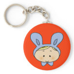 Cute boy with a bunny hat keychains