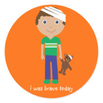 Cute Boy With Bandage I Was Brave Today Stickers