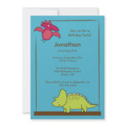 Cute Boys Dinosaur Birthday Party Invitation invitation
