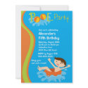 CUTE Boy's Pool Party Birthday Invitation invitation