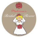 Cute Bride *2 Bridal Shower Favors Label Sticker by fat_fa_tin Cute Bride *2 Bridal Shower Favors Label Sticker