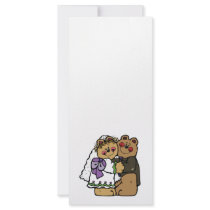 cute bride and groom teddy bear design rack card template