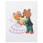 cute bride and groom teddy bears design wedding full color flyer