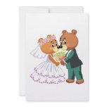 cute bride and groom teddy bears design wedding custom announcements