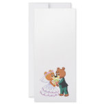 cute bride and groom teddy bears design wedding rack card template