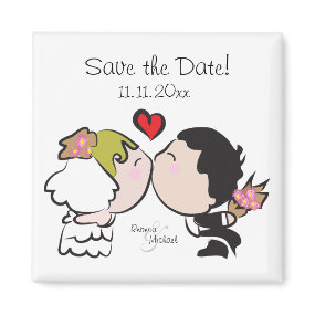 Cute Bride & Groom Save the Date Magnets magnet