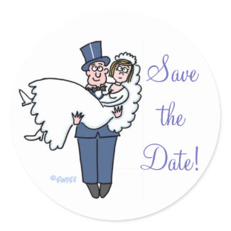 Cute Bride & Groom Save The Date Stickers sticker