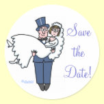 Cute Bride & Groom Save The Date Stickers stickers