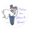 Cute Bride & Groom Thank You Stickers sticker