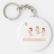 Cute, "Bridesmaids" Wedding design Keychain