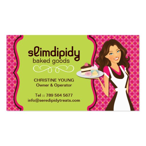 Cute, Bright and Whimsical Bakery Business Card (front side)