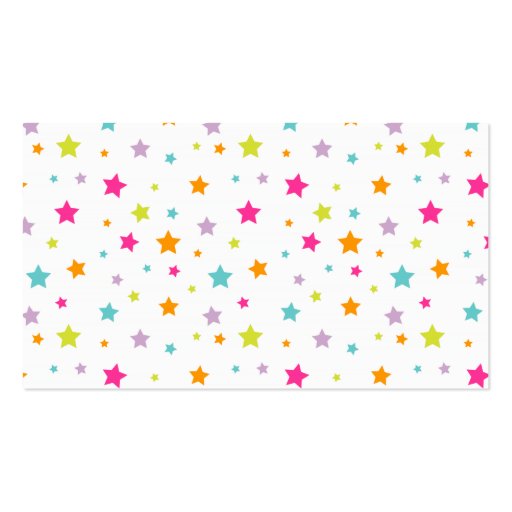 Cute Bright Colorful Stars Business Card Template (back side)