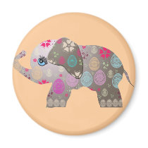 Cute bright elephant magnet