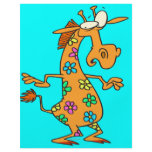 cute bright hippie flowers giraffe cartoon flyers