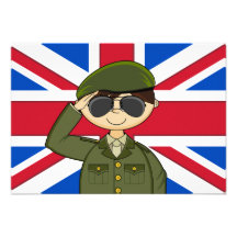 Cute British Army Soldier RSVP Card Personalized Invites