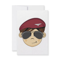 Cute British Red Beret RSVP Card Personalized Invitations