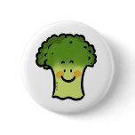 Cute broccoli pinback button