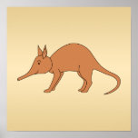 Cute Brown Aardvark Posters