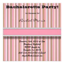 CUTE Brown and Pink Bachelorette Party Invitation