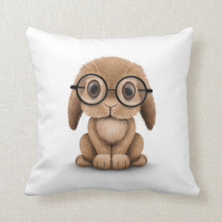 bunny with glasses pillow